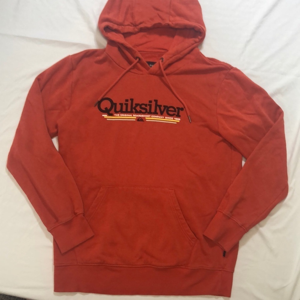 Quicksilver orange baggie  hoodie size small